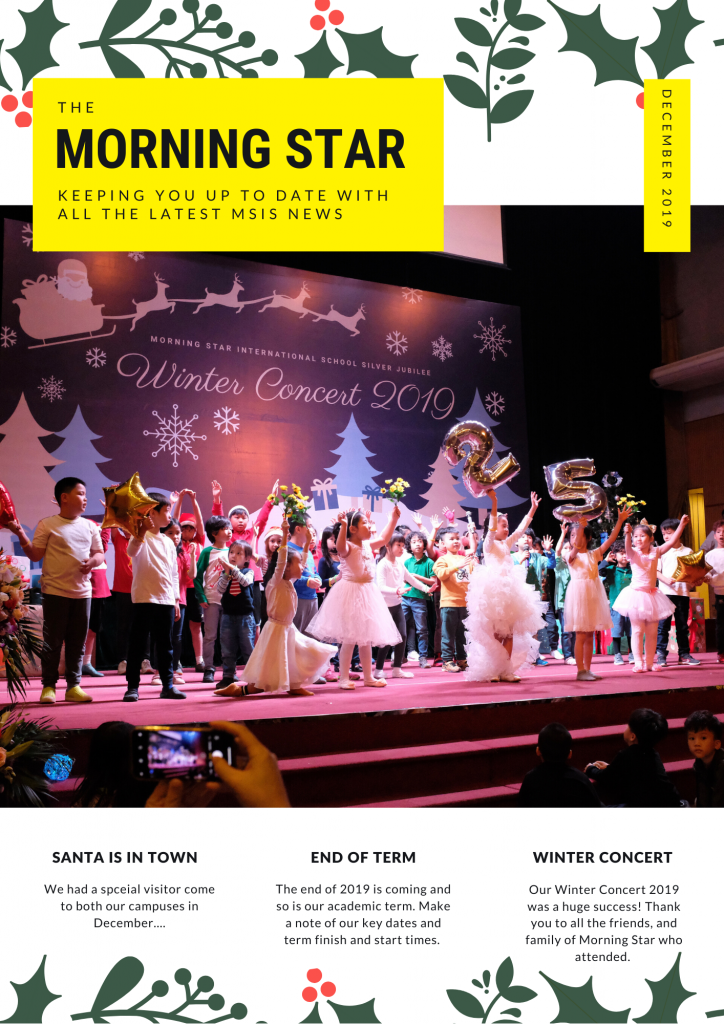 Front cover of The Morning Star, our schools monthly publication